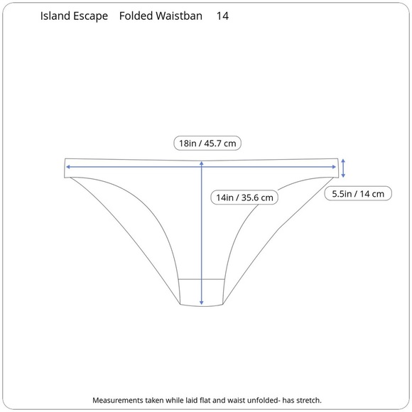 Island Escape Foldover Waist Full Coverage Bikini Swim Bottoms Plus Size 14 - Picture 15 of 16